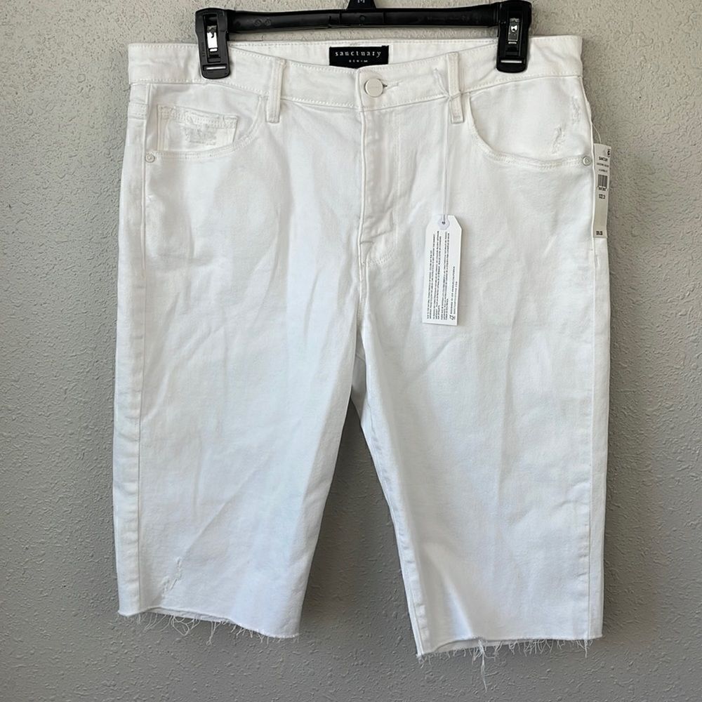 NWT Sanctuary White Denim Distressed Shorts Sizes 27, 29, 30, 31, 32